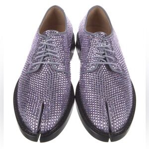 Maison Margiela Tabi Purple Rhinestone Crystal Embellishment Loafer US 6 IT 36